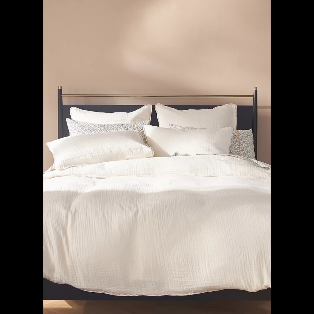 New Anthropologie Amber Lewis Gretchen Gauze Duvet Cover Ivory King